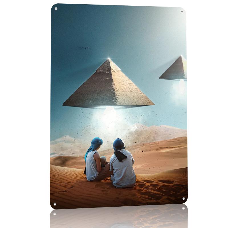 Ancient Future Personalized D Textured Metal Poster Wall Art Tinplate Sign for Modern Home Decoration Gaming Wand Deko House