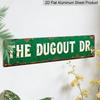 15.7×3.94inch Vintage Green "THE DUGOUT " Metal Sign, Aluminum Sign / Decorative Sign, Themed Wall Art for Sports Bar, for Man Cave Decor, Classic