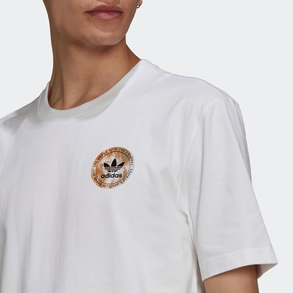 Adidas Мужские футболки Originals Artist Tee Ss с принтом на спине, белые HA4704
