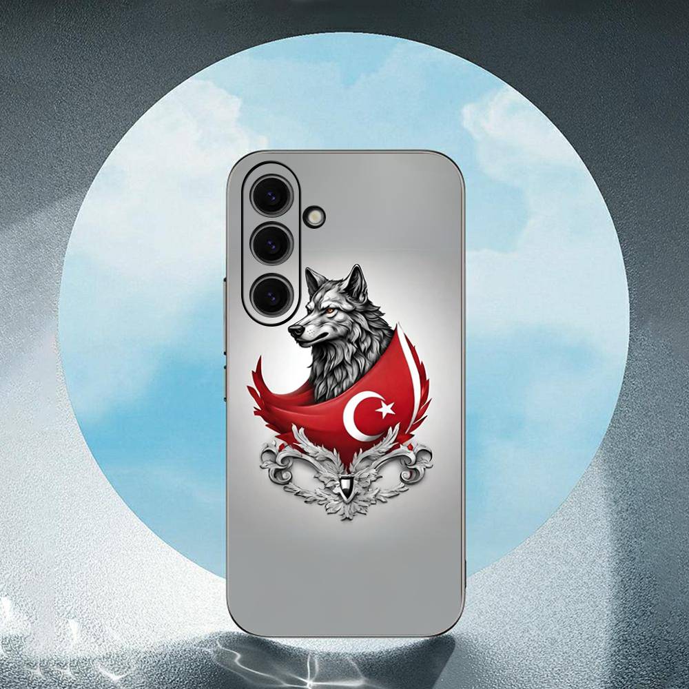 Турки Волки-Индюки-Флаг Для Samsung Galaxy S23 S24 S25 Ultra S22 Plus S21 Черный Мягкий Чехол Водонепроницаемый Мягкий Чехол