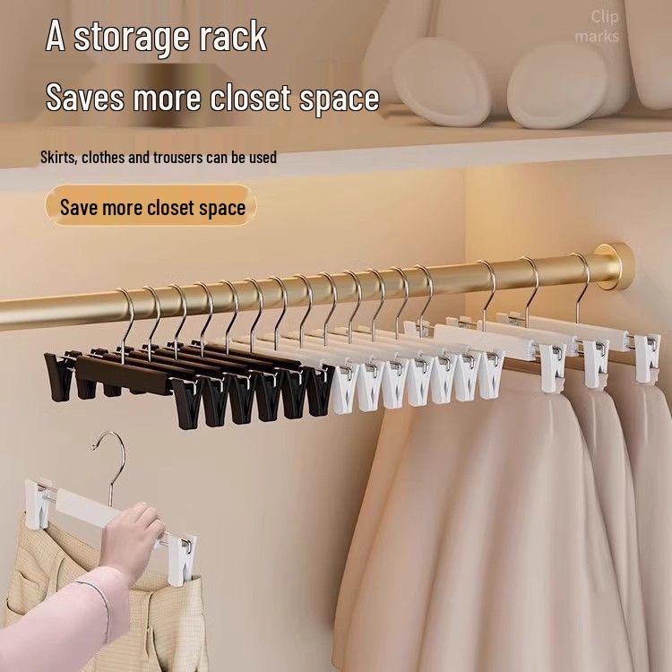 Нордическая ветрозащитная матовая вешалка для брюк с зажимами - Интегрированная вешалка для сушки и хранения брюк в общежитии или дома