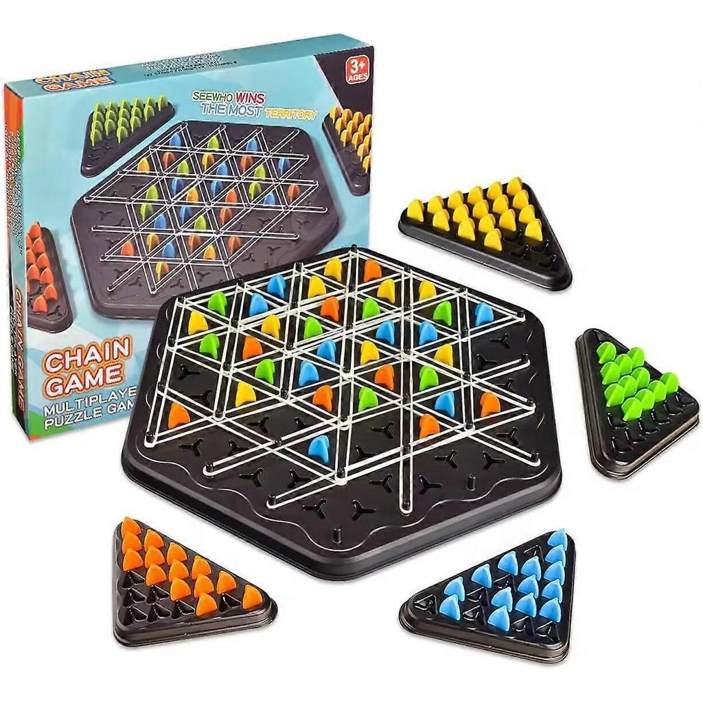 Triangle Board Game Territory Capture Family Game,Chain Triggle Chess Brain Teaser Strategy Puzzle Toys 2 to 4 Players,6 Years Old and Above Boys Girl
