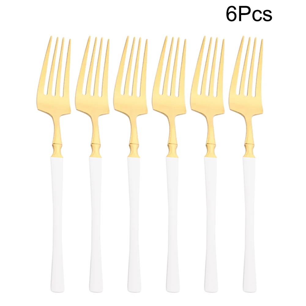 6 шт. зеркальные столовые вилки столовые приборы черные вилки из нержавеющей стали столовые приборы кухонное столовое серебро западная столовая посуда набор вилок для ресторана