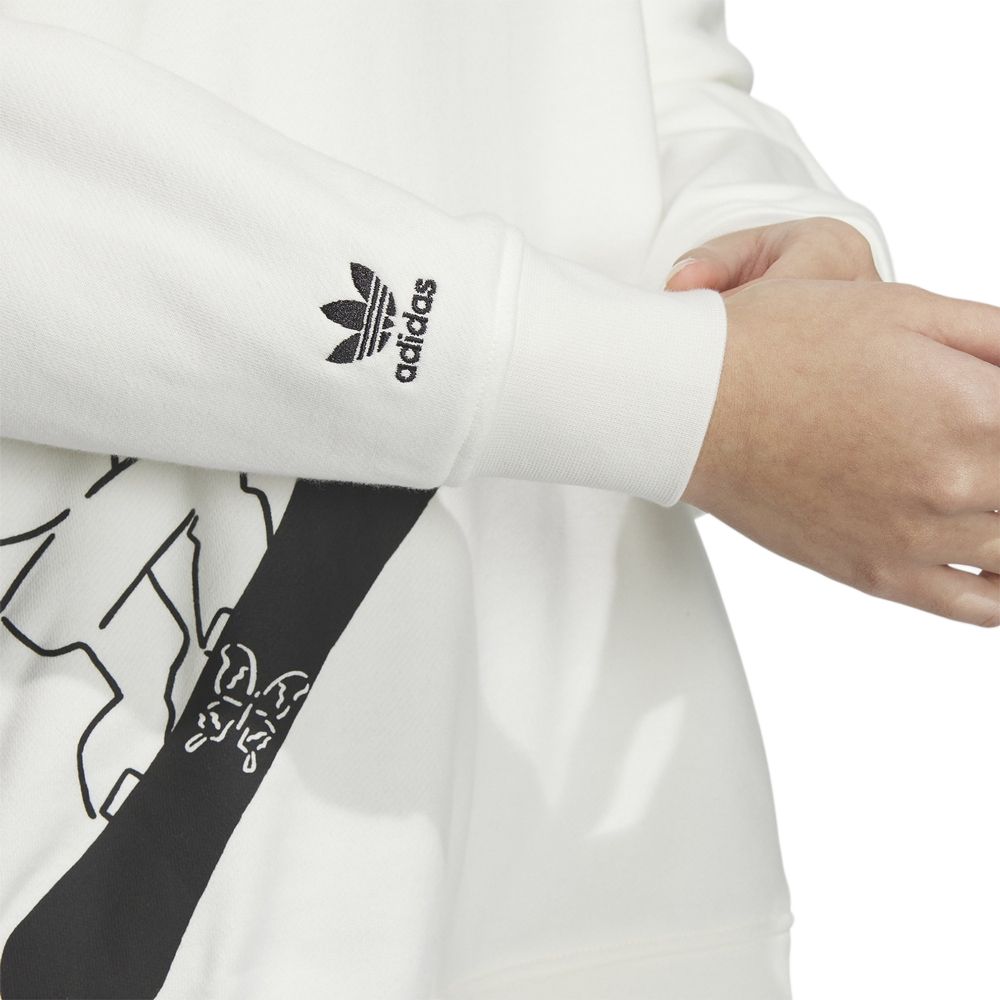 adidas Originals Trefoil X Nagaba Yu X Su Yiming Совместная коллекция Side Comic Скейтборд Пуловер с круглым вырезом IK4315
