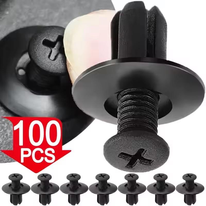 Universal Car Hole Plastic Rivets Fastener Push Clip Black Bumper Door Trim Panel Retainer Fastener Clip Car Accessories