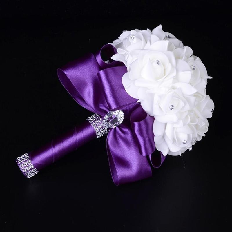 Elegant Colorful Bride Bridesmaid Rose Artificial Hands Holding Wedding Flowers Bridal