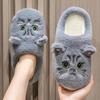 Winter Unisex Plush Slippers Couple Cute Cat Bedroom Slippers Soft Fleece Warm Indoor Slippers Non-slip Flat Home Cotton Shoes