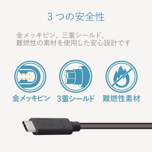 Elecom USB-кабель для смартфона/USB3.1/сертифицированный продукт/1,0 м/черный