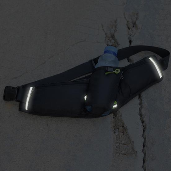 Спортивная поясная сумка с держателем для бутылки с водой, регулируемый пояс, сумка для хранения телефона и бутылки с водой, светоотражающая полоса, несколько отделений на талии