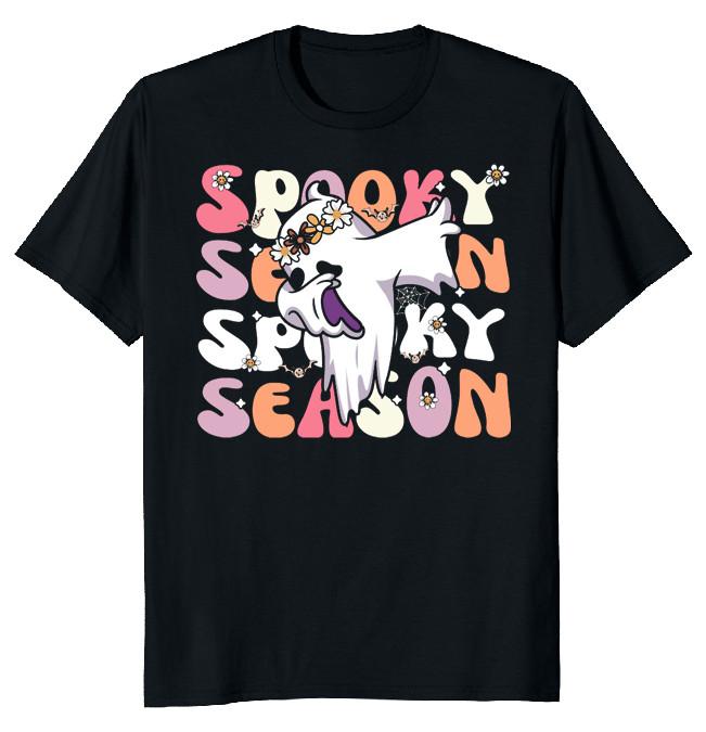 NEW LIMITED Groovy Ghost Spooky Halloween Funny Novelty Tee