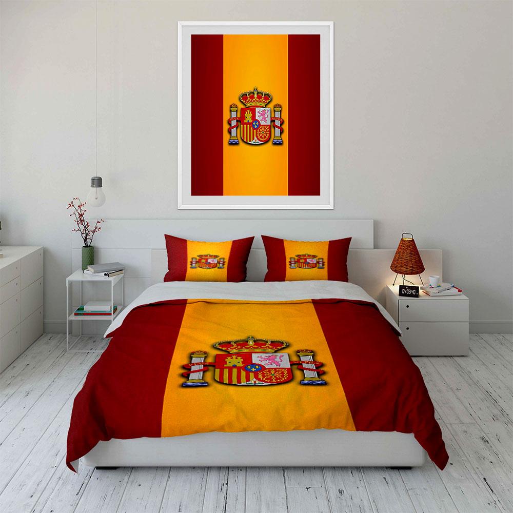 Spain Flag Coat of Arms Bedding Bedding Duvet Cover Set Duvet Cover Pillowcases (1 * Duvet Cover 2 * Pillowcases, without duvet insert)