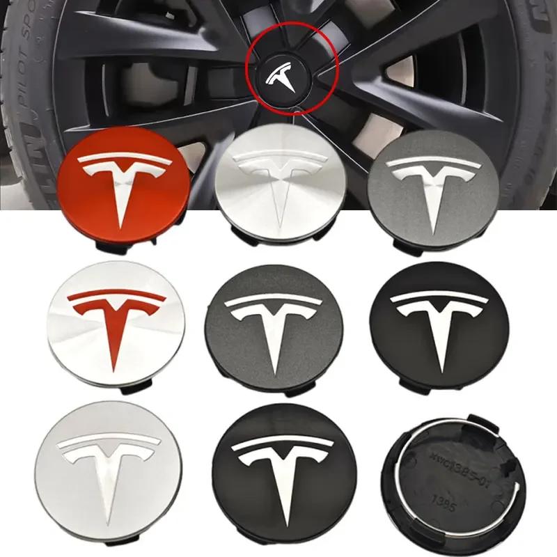 4Pcs/set ABS 56mm Tesla Original Car Wheel Center Caps Logo Emblem For Tesla Model 3 Y S X Rims Hub Cover Caps Badge Accessories
