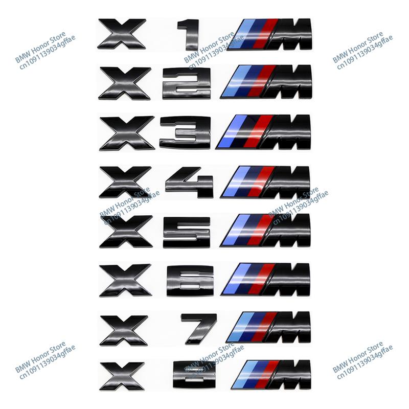 3D ABS For BMW M Logo X1 X2 X3 X4 X5 X6 X7 E84 E83 F39 F48 G01 Car Letter Rear Trunk Bumper Emblem Sticker Decal Badge Styling