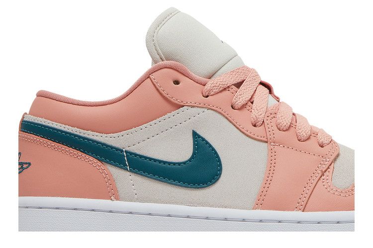Women's Sneakers Nike Jordan 1 Low Light Madder Root (Women's) Light Madder Root/Dark Teal Green/White
