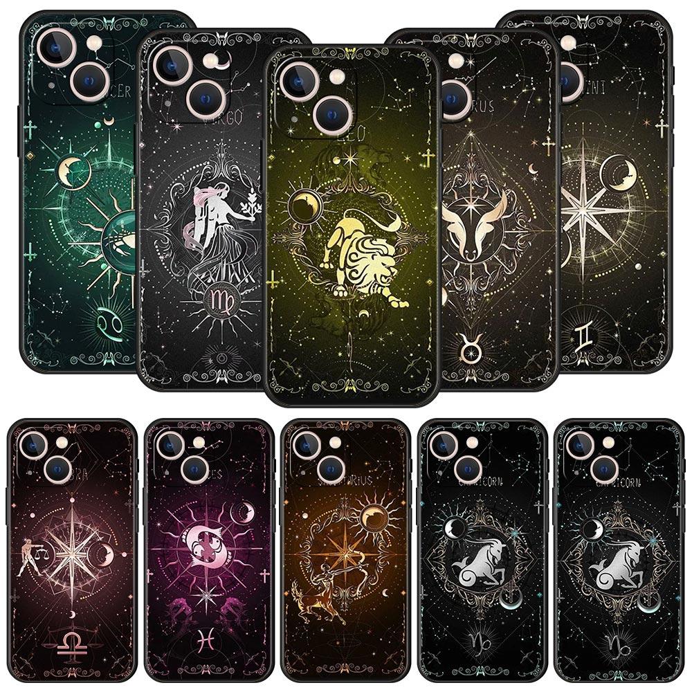 Чехол для телефона 'Созвездие' для iPhone 17 16 15 Pro Max 11 12 13 14 7 8 Plus SE 2020 X XR XS Мягкий Черный