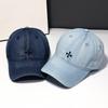 Korean Version of Cross Baseball Hat for Women's Trendy Versatile Denim Baseball Cap Showing Face Small Head Surround Hat