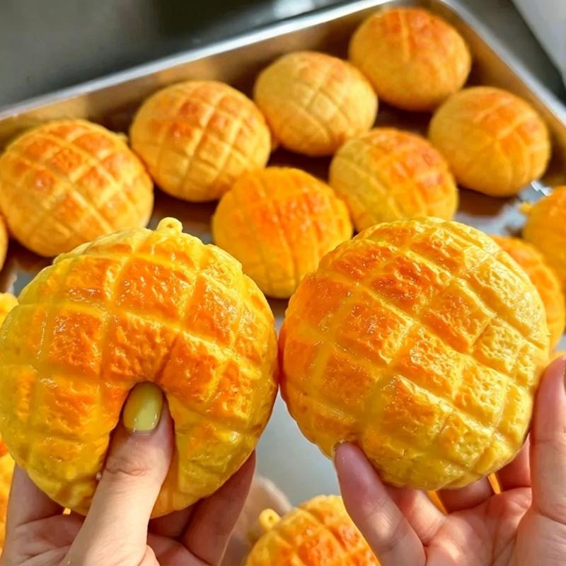 Pineapple Bun Food Squishy Toy Moldable Soft Squeeze Stress Ball Sensory for Kids Adults Anxiety Relief Home Office Desktop Decor