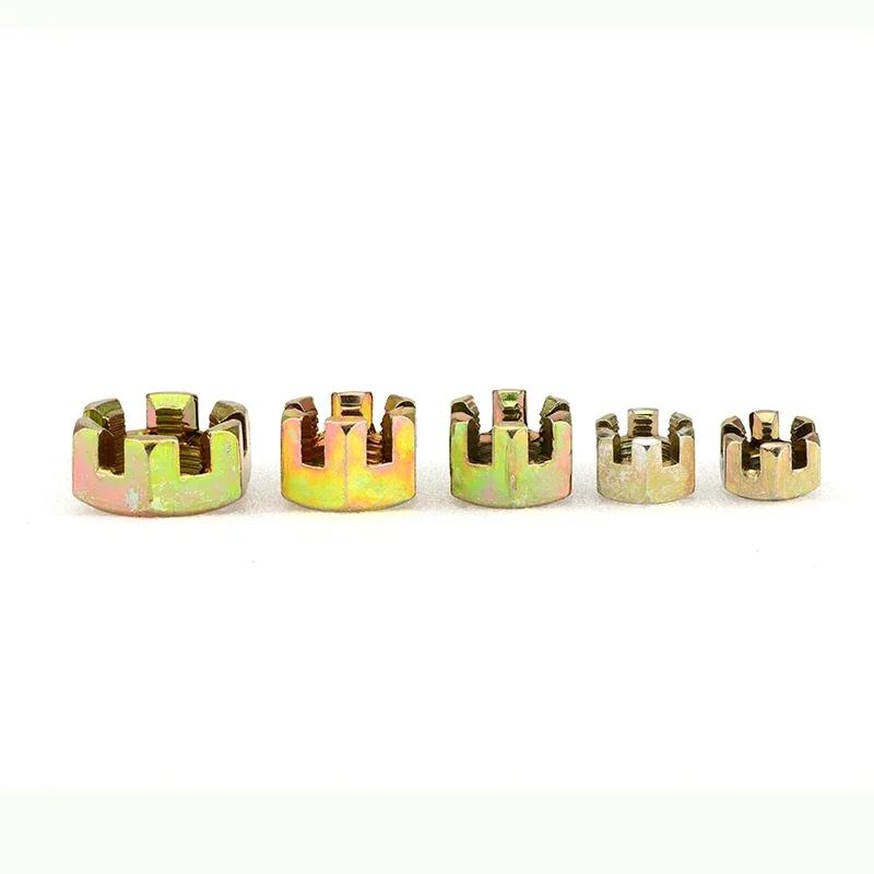 2 шт. Шестигранная прорезная гайка M10/M12/M14/M16/M20 для квадроцикла, карта, внедорожника, квадроцикла объемом 50-250 куб. см, детали шарового наконечника задней оси