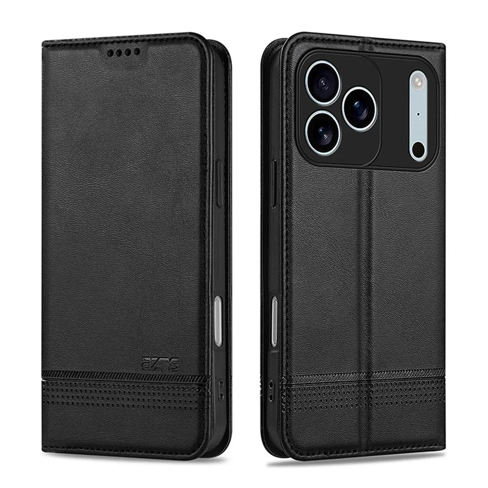 Магнитный чехол-книжка из кожи для iPhone 17 15 16 Pro Max Air 14 13 12 11 XR XS Max 7 8 Plus SE Слот для кошелька Держатель для карт Обложка