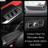 Carbon Fiber for Mercedes Benz GLB/B Class W246 Windows Control Panel Armrest Box Door Handle Car Sticker Interior