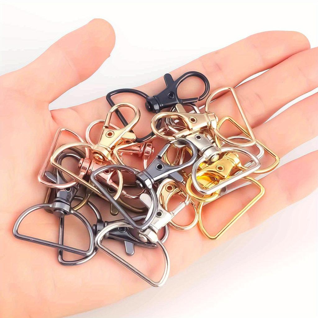 10pcs Swivel Clasp Lanyard Snap Hooks Keychain Clip Hook Metal Lobster Claw Clasps for Lanyard Key Rings Crafting Purse