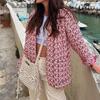 Autumn Winter Women Vintage Patchwork Thick Jacket Loose Pocket Long Sleeve Coats Female O-Neck Ladies Outwear