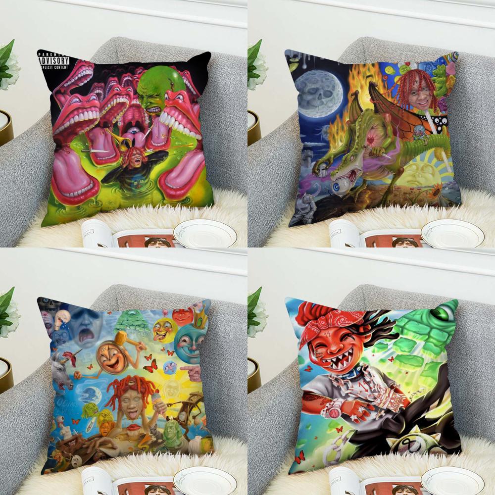 RAPPER TTrippie Redd Pillow Case For Car Sofa Decorative Home Doublesided Print Plush Square Throw Pillow Cushion Cover
