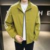 Мужское пальто весна-осень, новые модные подростковые куртки с контрастными полосками и воротником-стойкой, повседневные универсальные топы