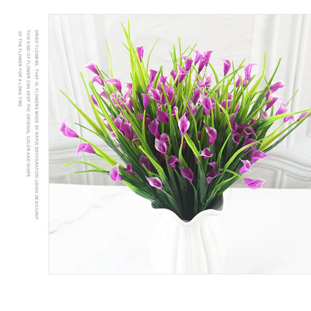 25 Heads/bouquet Mini Artificial Calla with Leaf Fake Lily Aquatic Plants Home Decoration Flower