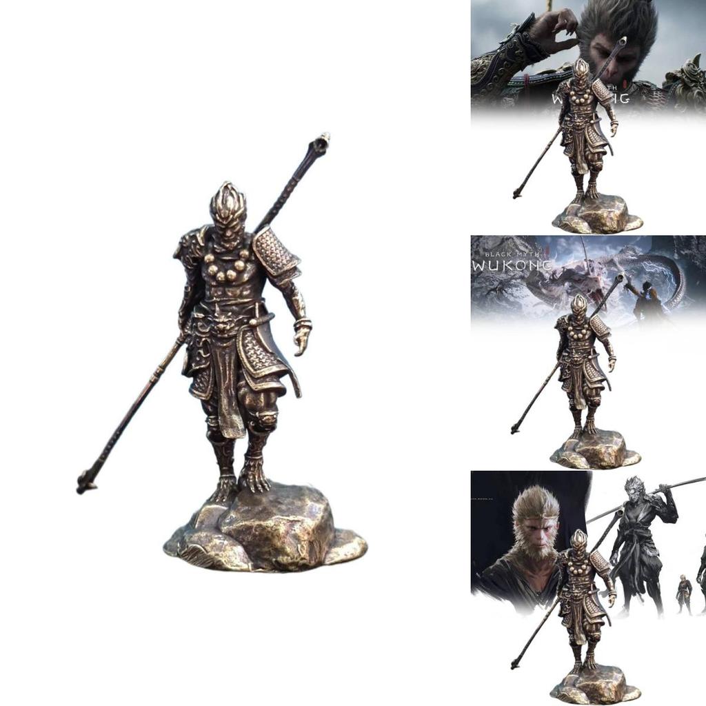 Elegant Metal Wukong Figurine For Artistic Home And Office Desk Decoration