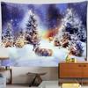 Снежная рождественская елка, гобелен, настенный домашний пейзаж, подарки Санта-Клауса, спальня, гостиная, домашний декор