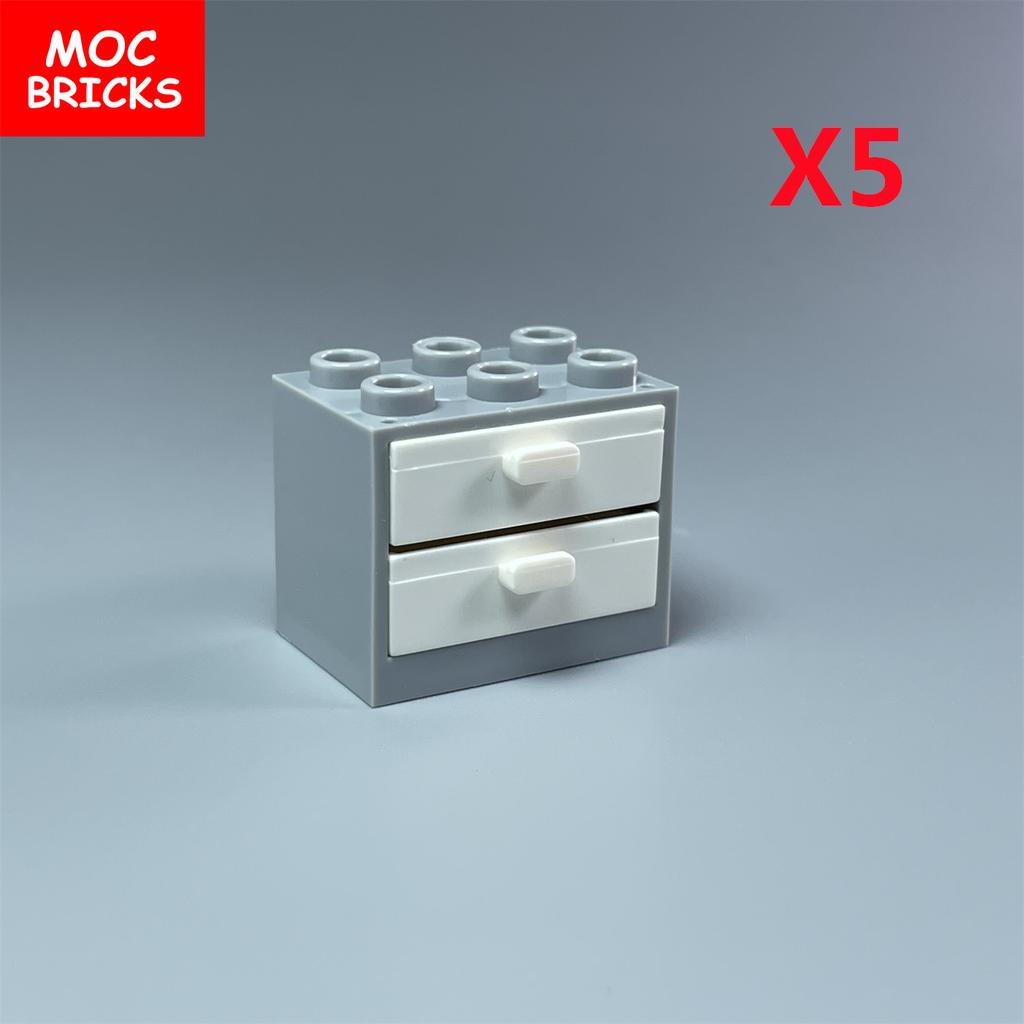 Коробка-шкафчик для кубиков MOC Контейнер 2x3x2 Шкафы Собираемые Частицы 4532 4533 Городской Дом Строительные Кирпичики Детали