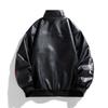 PU Leather Men's Jacket Autumn New Stand-up Collar Motorcycle Jacket Long-sleeved Trendy Niche Color-blocked Jacket
