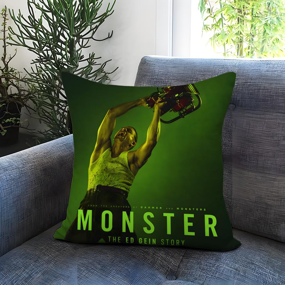 Hot Mmonster The Ed Gein Storyied Cushion Cover Comfortable Reversible Pillow Cover Ideal for Car Sofa Bedroom Beyond