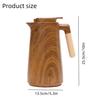 Thermal Coffee Carafe 1000ml Double Walled Thermos Glass Liner Coffee Kettle Wood Handle Insulated Coffee Carafe for Coffee Tea
