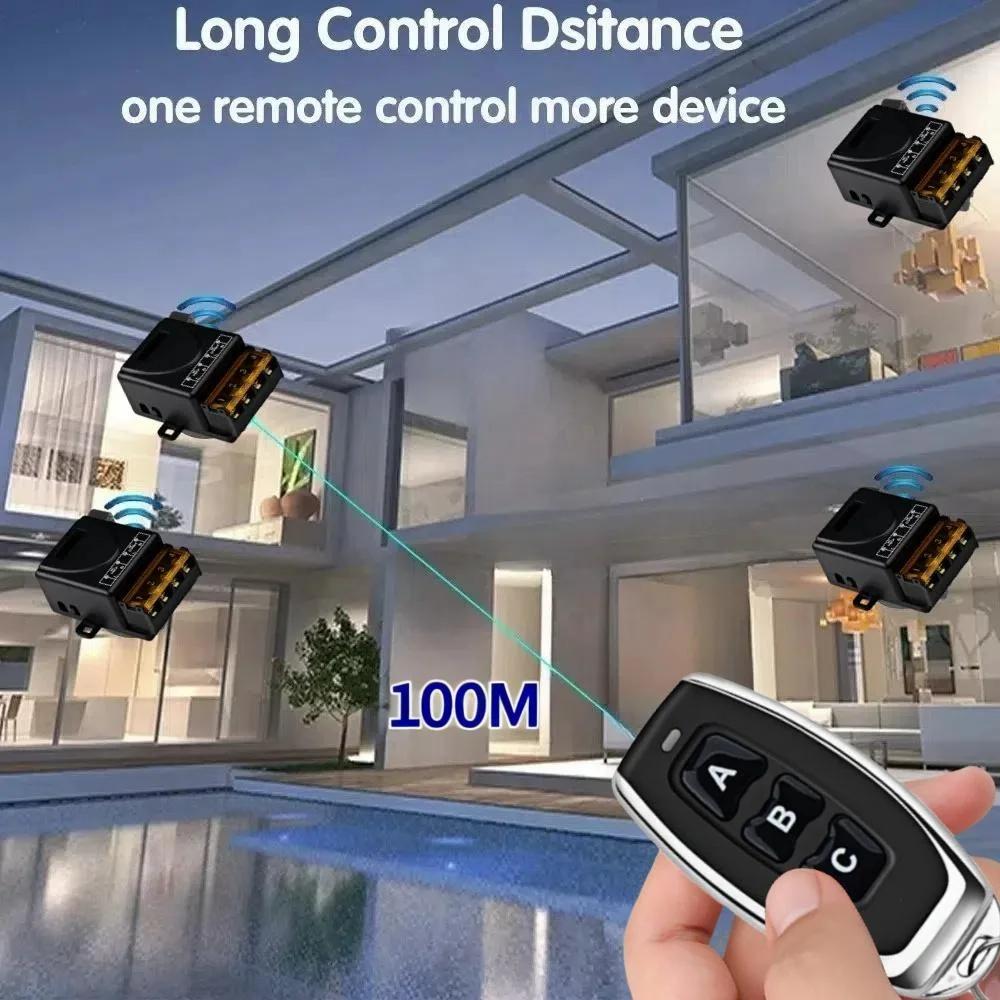 Радиоуправляемый переключатель 433 МГц, беспроводной RF-переключатель, приемник с реле AC 110V 220V 1-канальный 30A и 3-канальный передатчик для электромагнитного замка двери