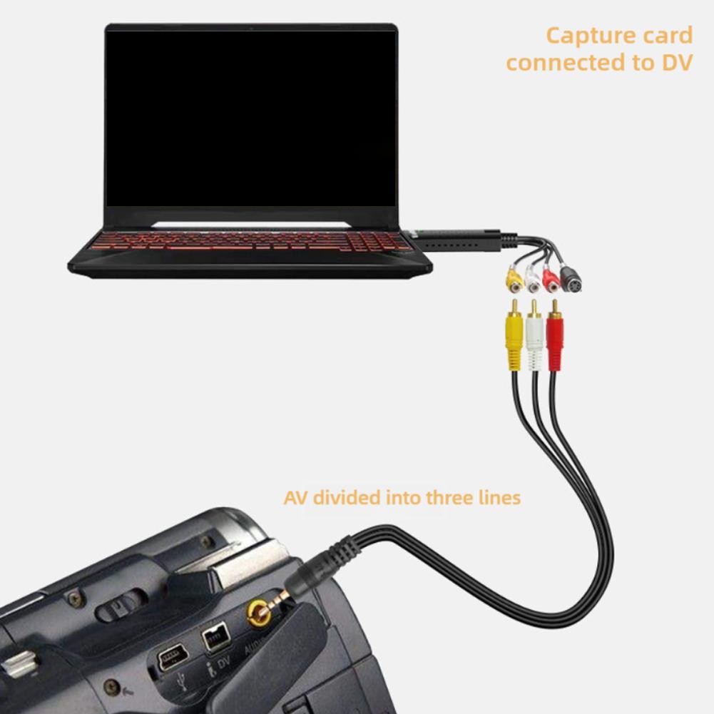 Single USB Capture Card Av Signal Converter Monitoring Video One Camera Capture Capture Way Car D8I7