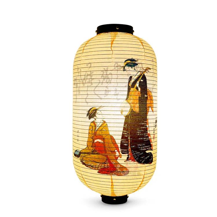 Japanese Style Geisha Pattern Lantern Waterproof Cloth Ukiyo-e Cuisine Restaurant Izakaya Decor Lantern Festival Party Decor