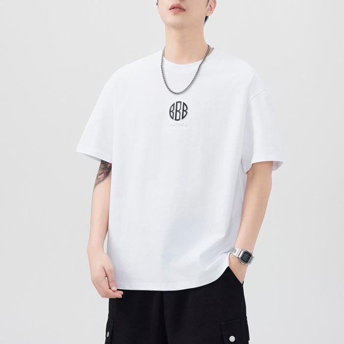 Новая летняя футболка с вогнутым и вогнутым принтом, с коротким рукавом, мужская, свободная, в японском повседневном стиле