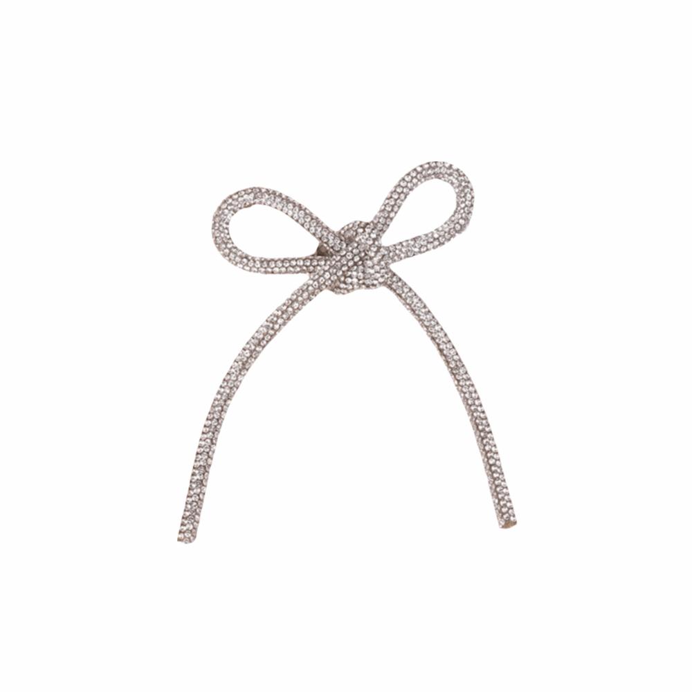 Sparkly Crystal Diamond Bow Brooch Anti Glare Tassel Sparkling Diamond Brooch Blazer Accessory