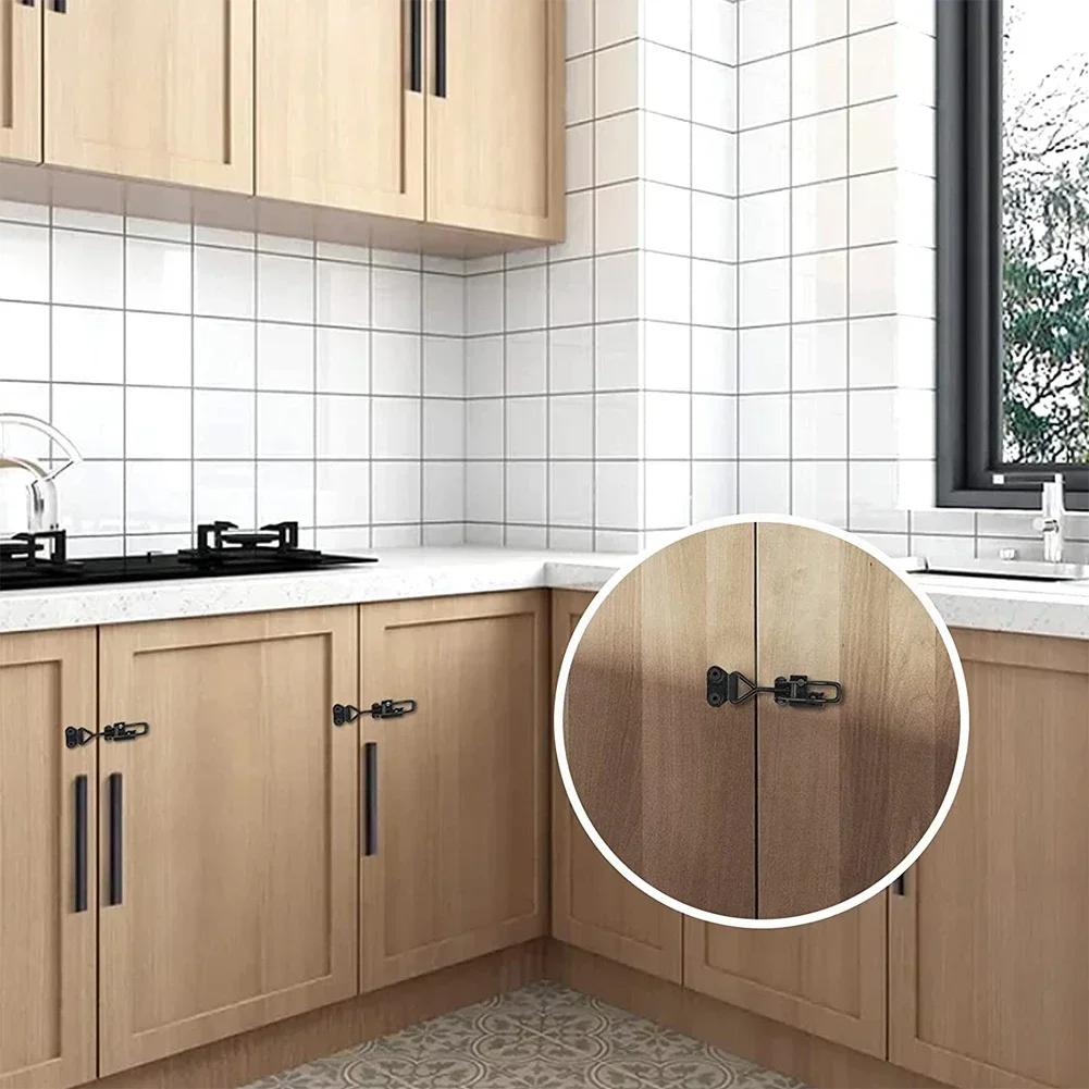 4pcs Toggle Latch Catch Toggle Clamp Adjustable Cabinet Boxes Lever Handle Lock Hasp For Home Sliding Door Furniture Hardware