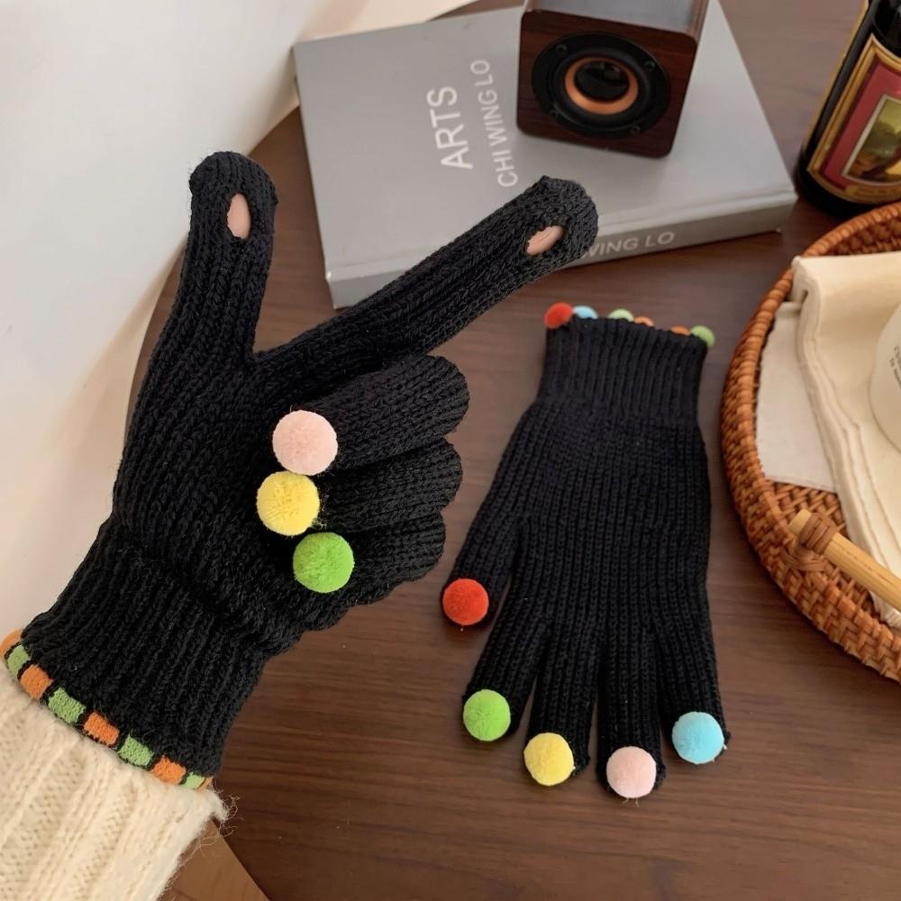 Cycling Winter Cold Proof Knitted Gloves Warm Touchscreen Full Finger Gloves Outdoor