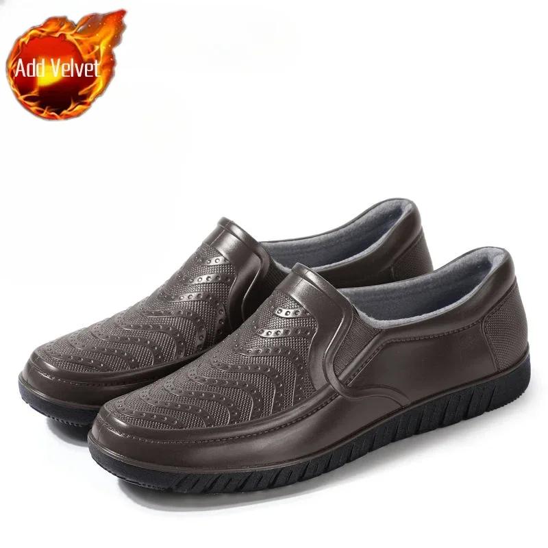 Fashion Male Shoes Cooking Chef Kitchen Short Black Fashion Ankle Men's Rain Boots Low Original Gum Low-heel Garden New Adult Fishing