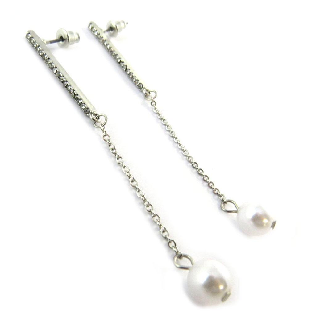 Les Trésors De Lily [N8331] - Дизайнерские серьги Sissi из серебра цвета слоновой кости.