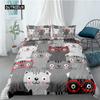 Cartoon Cat Duvet Cover Set for Kids Girl Microfiber Kitten 2/3pcs Cartoon Animal Bedding Set Single Twin Queen King Quilt Cover