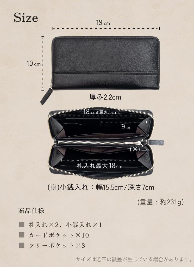 Кошелек-портмоне на круговой молнии Business Leather Factory, водоотталкивающая оригинальная натуральная коровья кожа, унисекс, большая вместимость, 13 карманов, разделитель,