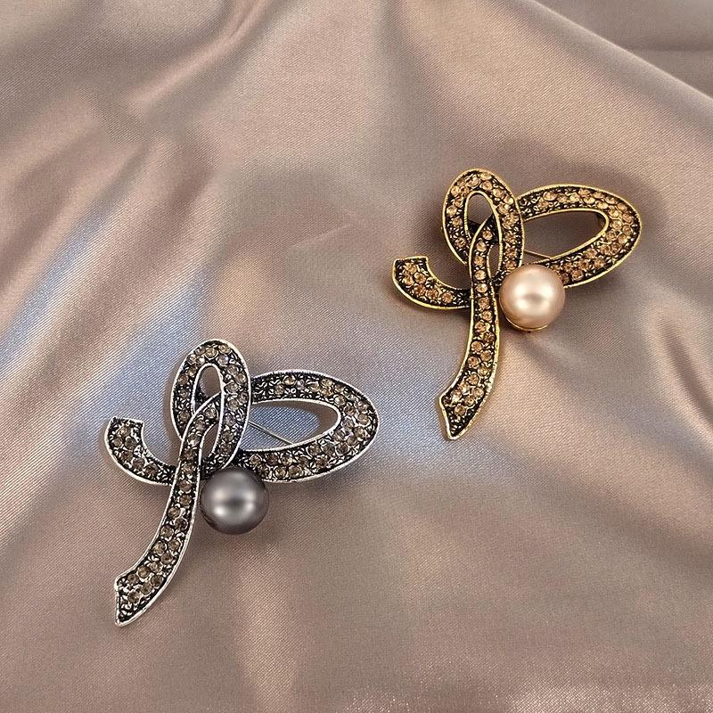 Модная ретро-брошь, женские аксессуары, жемчужная брошь для свитера, индивидуальная пуговица, атмосферная булавка