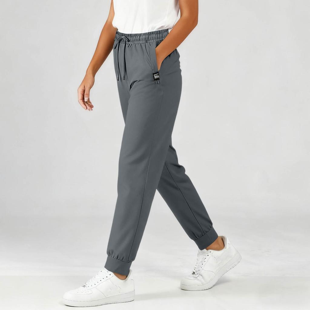Women's Casual Pants High-waisted Belted Jogging Pants With Pockets