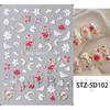 Nail Art Stickers Embossed 5D Small Flower Bronzing Valentine's Day Flowers Love English Adhesive Nail Stickers