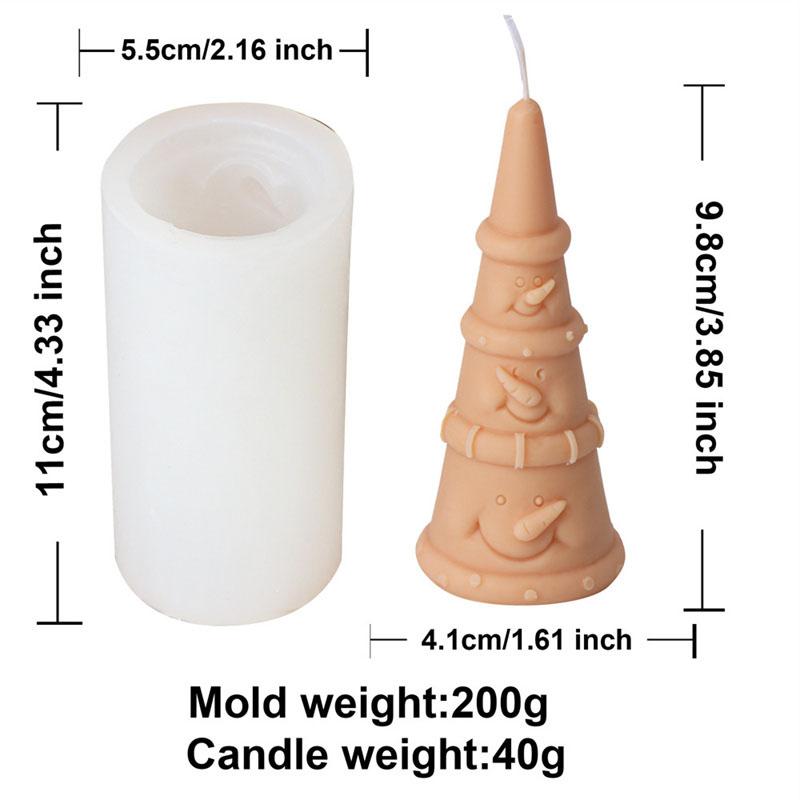 3D Santa Claus Relief Cylindrical Candle Silicone Mold Snowman Reindeer Christmas Tree Silicone Candle Molds Christmas Gift